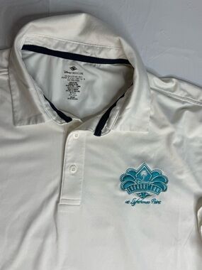 Disney Cruise Line Castaway Cay Polo Mens Large White Performance Shirt